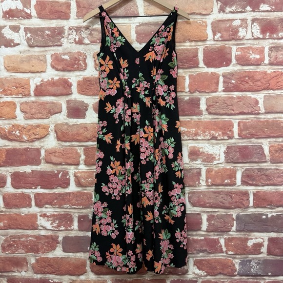 Ann Taylor Dresses & Skirts - Ann Taylor Dress Women's 2P Black Multicolor Garden Floral Pleated Sundress